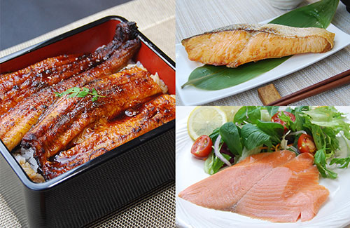 【株主優待品】ノルウェーサーモントラウト製品・国産うなぎ蒲焼セット
